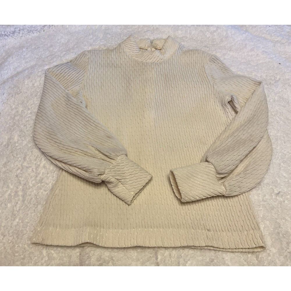 Vintage Pykettes Mock neck Shirt Women's  No‎ Size Tag Ivory